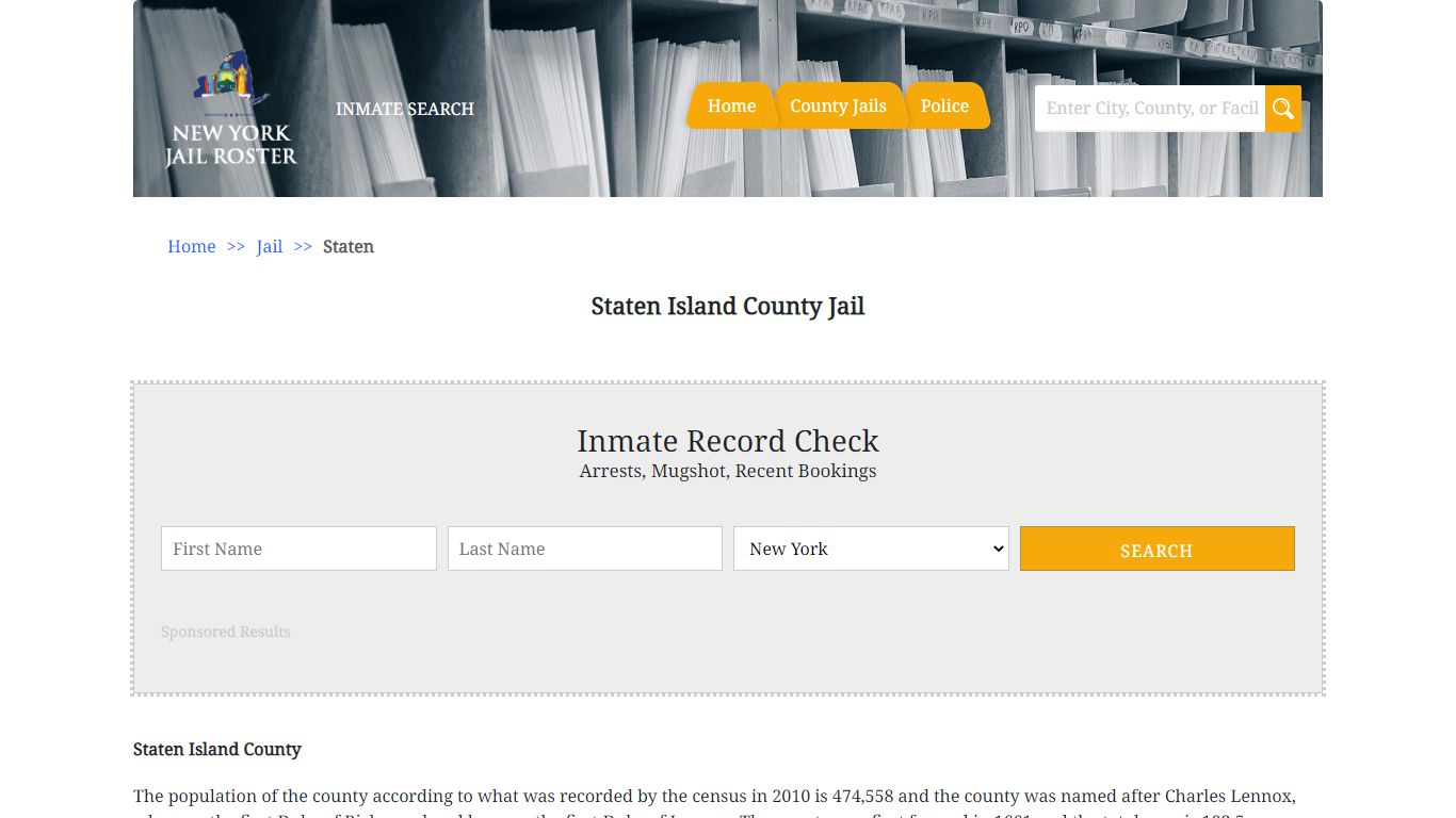 Staten Island County Jail | Jail Roster Search